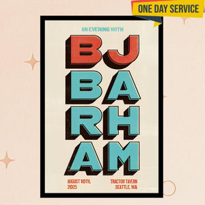Bj Barham Tractor Tavern Seattle Wa August 10 2025 Poster